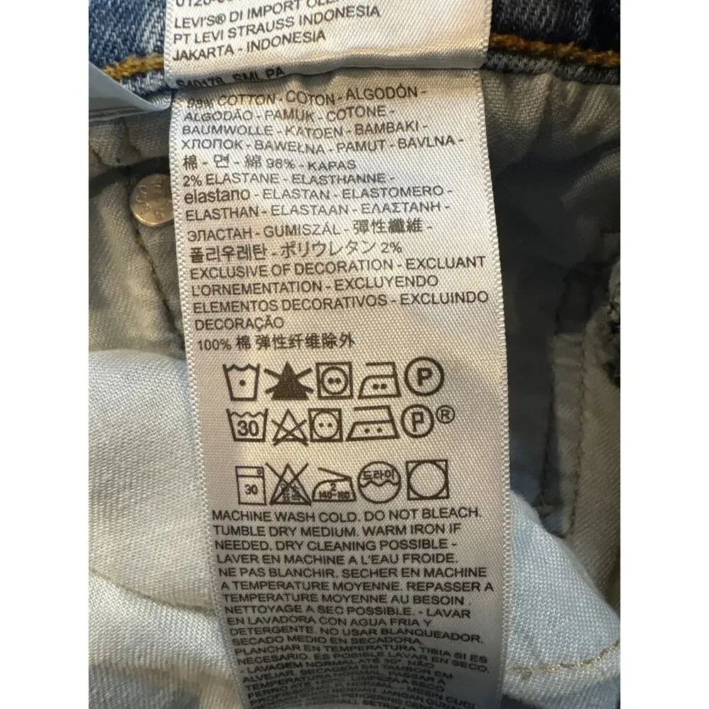 Levis 505 Dad Jeans Mens Sz 34x30 (32x29) Blue Regular Fit Straight Leg Stretch